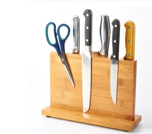 The Sentinel Magnetic Bamboo Knife Block