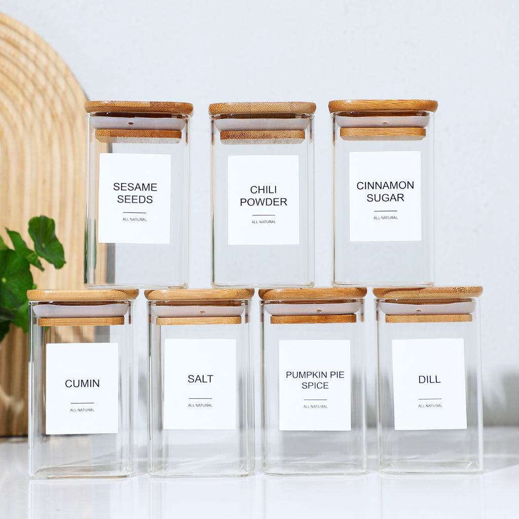 The Ultimate Bamboo & Glass Pantry Set