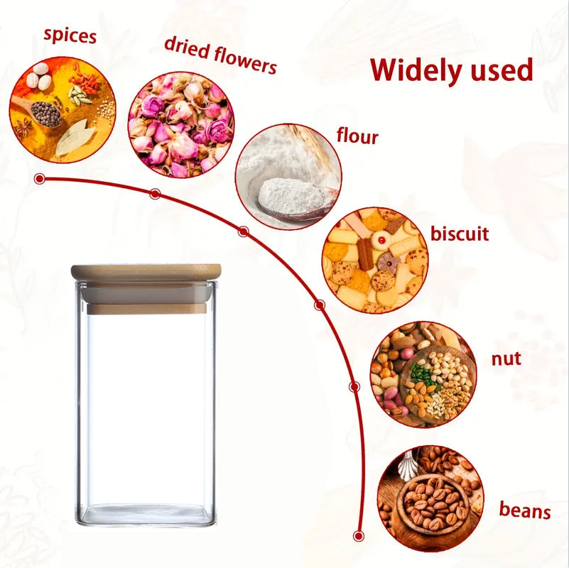 The Ultimate Bamboo & Glass Pantry Set