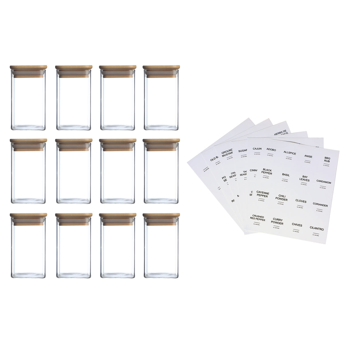 The Ultimate Bamboo & Glass Pantry Set