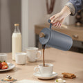 Midnight Stainless Steel French Press with Natural Wood Handle (34 oz)