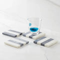 The Carrara Striped Marble Coaster Set (Set of 4)