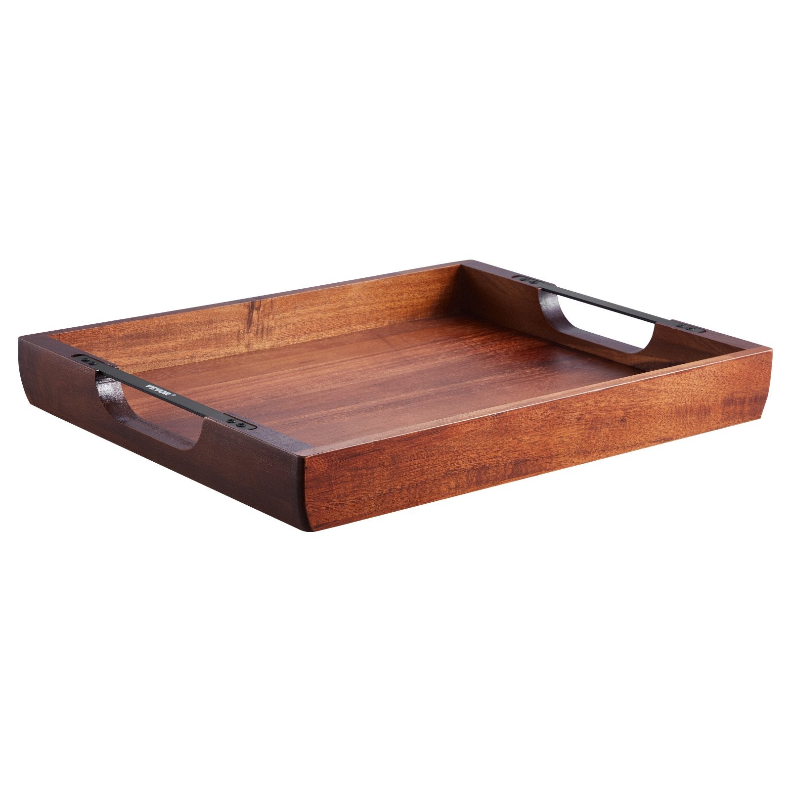 The Artisan Acacia Serving Tray with Iron Handles