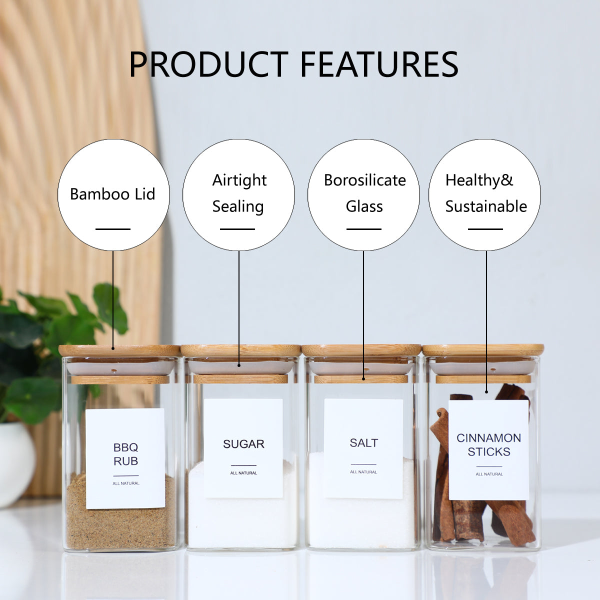 The Ultimate Bamboo & Glass Pantry Set