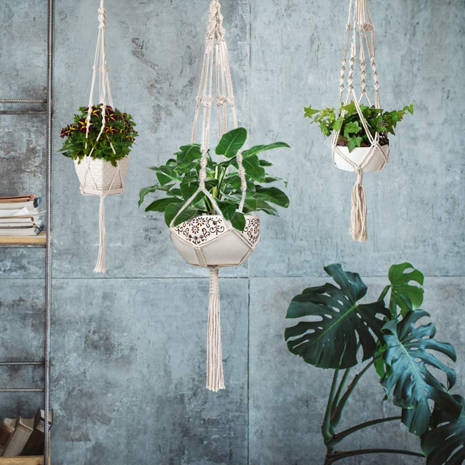 Artisan Woven Macramé Plant Hanger (Set of 2)