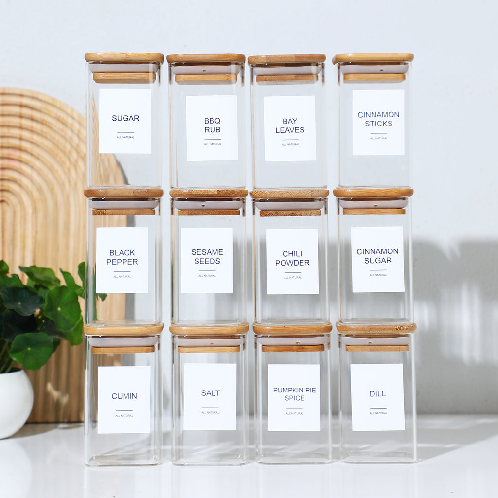 The Ultimate Bamboo & Glass Pantry Set