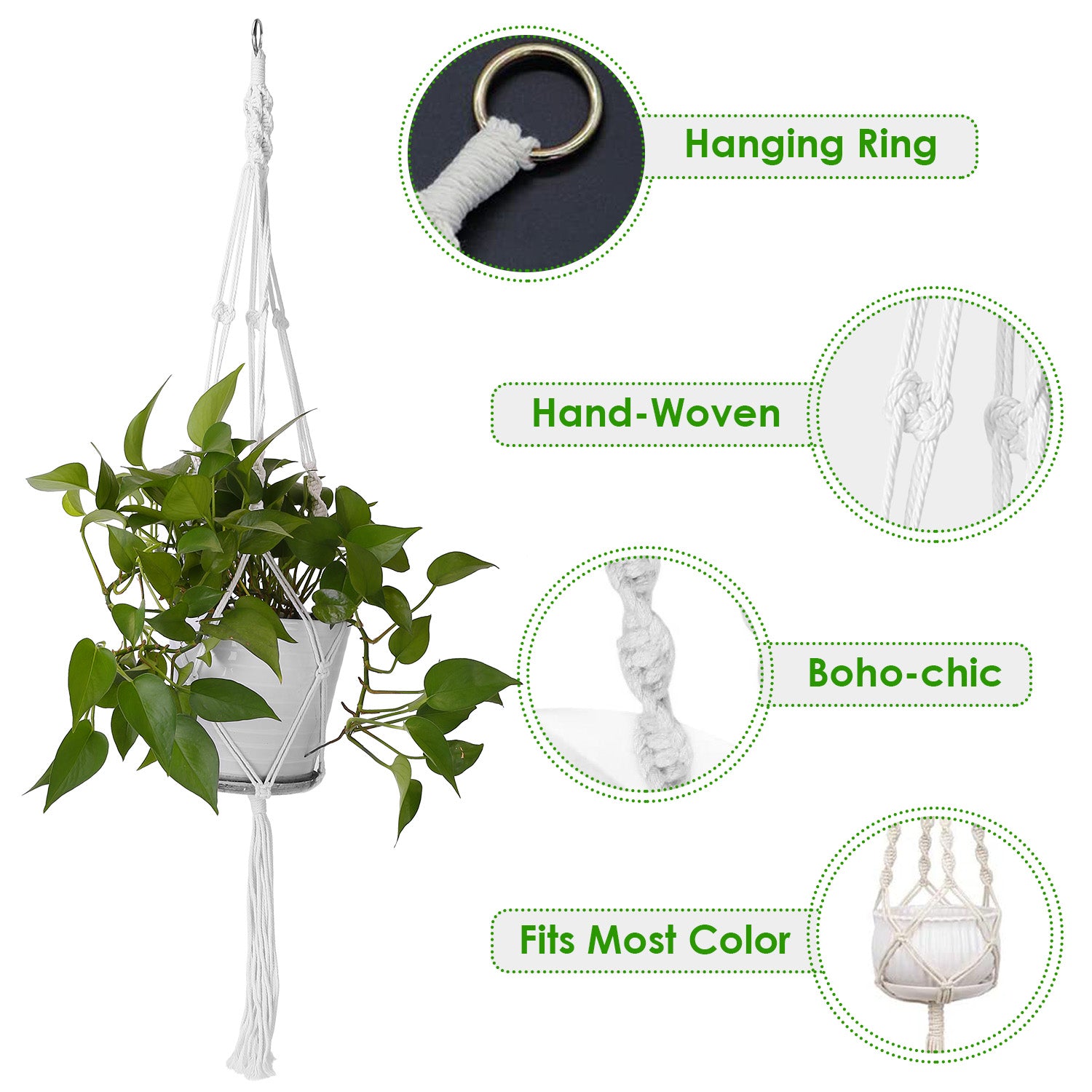 Artisan Woven Macramé Plant Hanger (Set of 2)